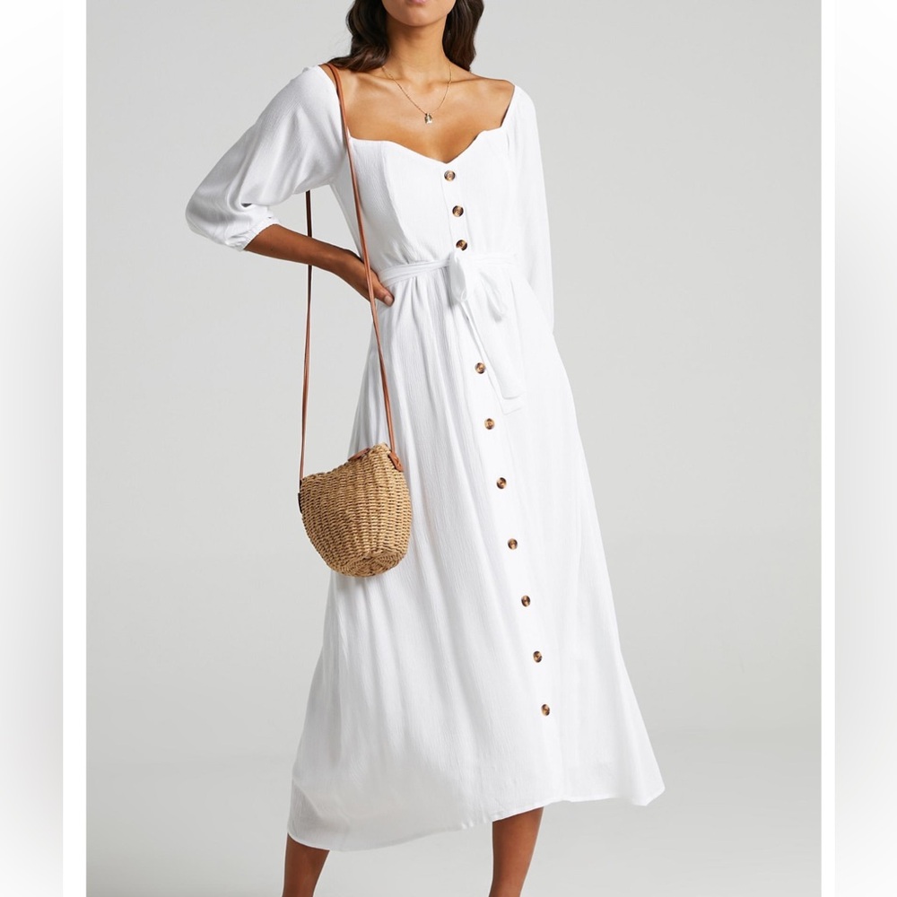 Sorrento Dreaming Dress in White Linen